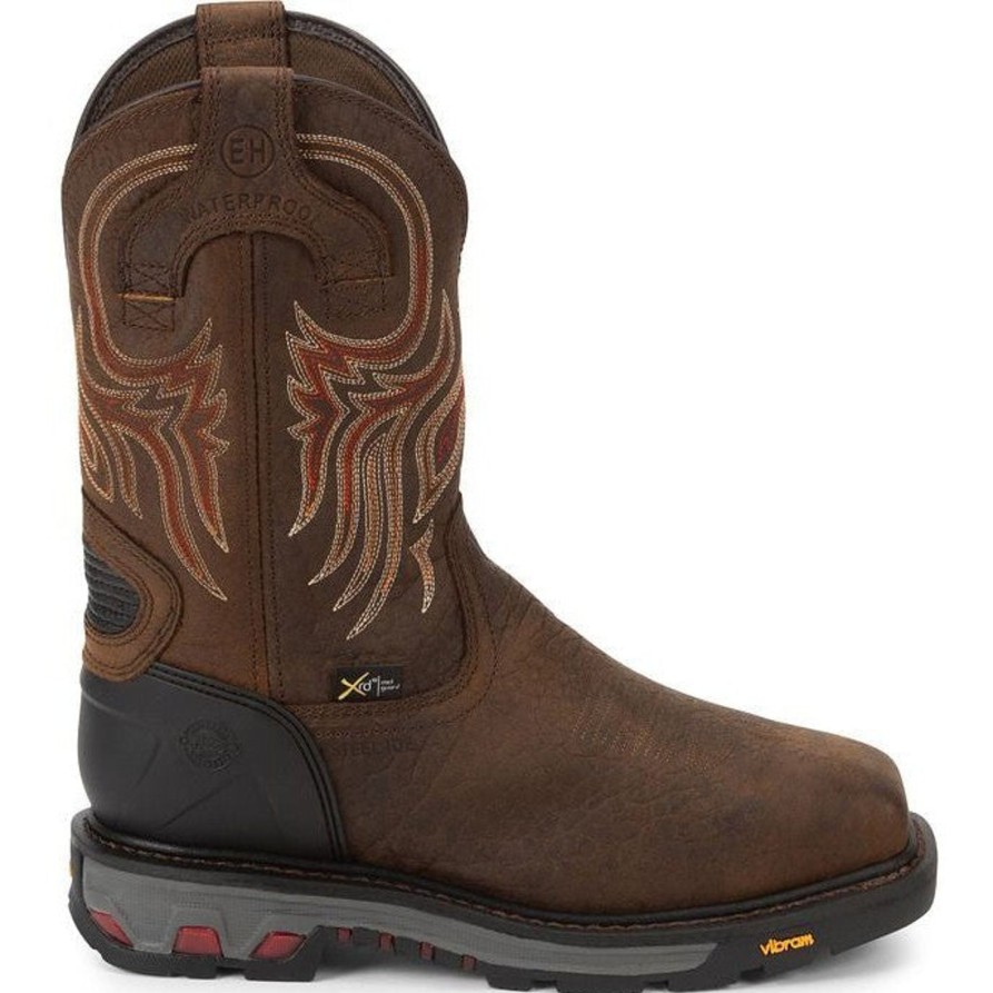 Men'S Justin | Justin Men'S Driscoll 11" Steel Toe Metguard Western Work Boot Wk2112 Brown