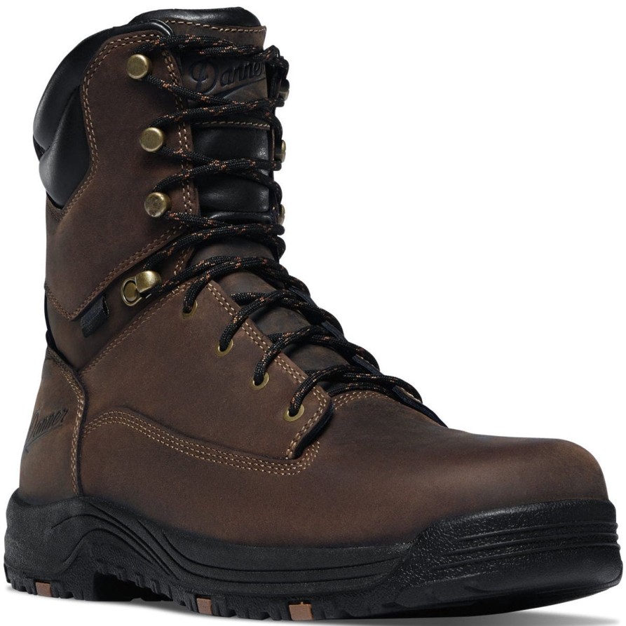 Men'S Danner | Danner Men'S Caliper 8" Aluminum Toe Wp Lace Up Work Boot 19459 Brown