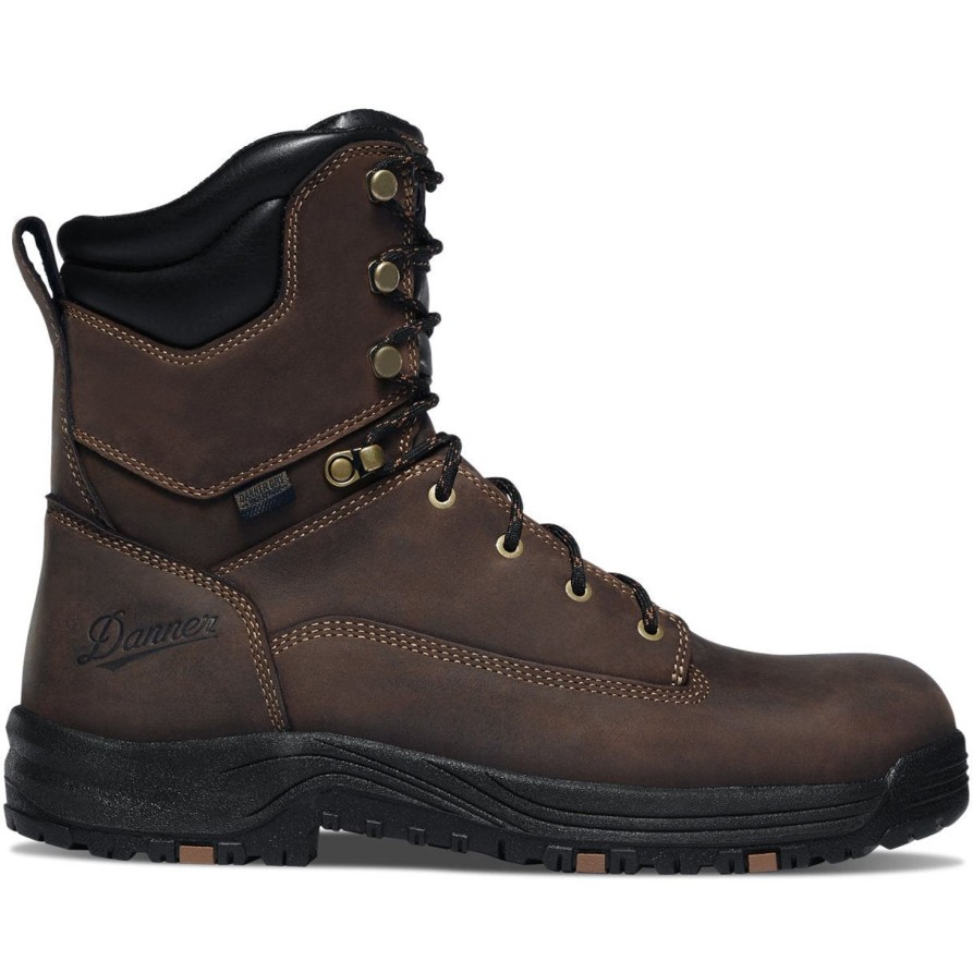 Men'S Danner | Danner Men'S Caliper 8" Aluminum Toe Wp Lace Up Work Boot 19459 Brown