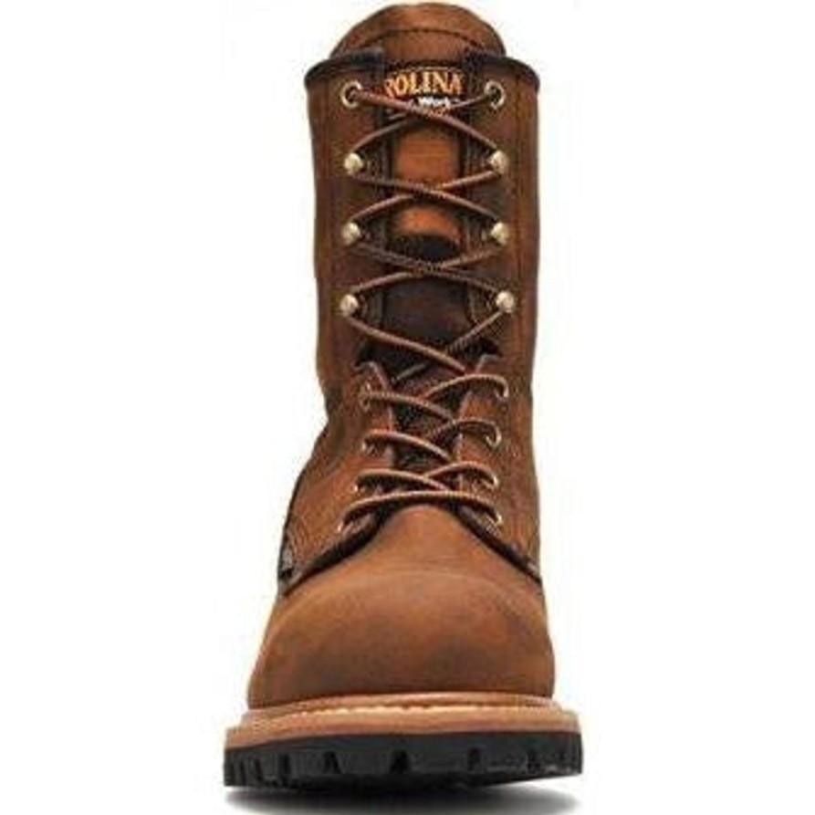 Men'S Carolina | Carolina Men'S Elm 8" Steel Toe Wp Logger Work Boot Ca9821 Brown