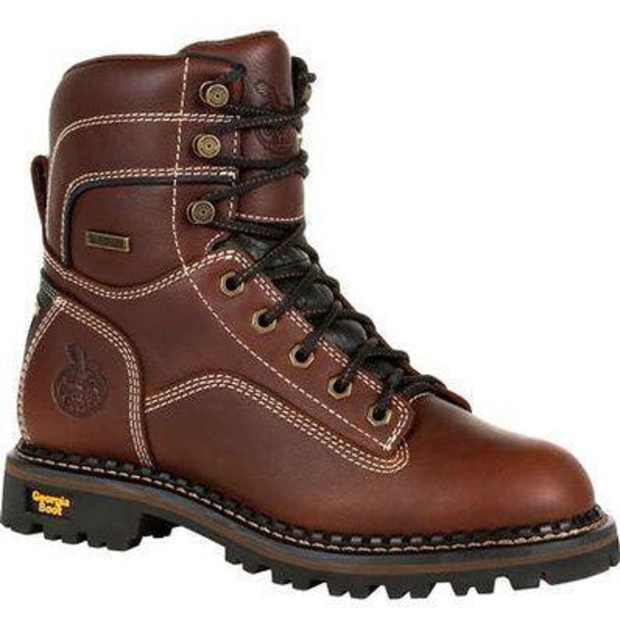 Women'S Georgia | Georgia Women'S Amp Lt Logger Wp Low Heel Work Boot Gb00427 Brown