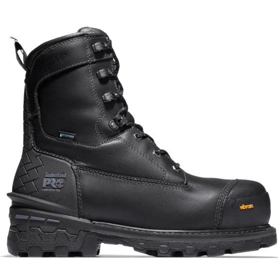 Men'S Timberland Pro | Timberland Pro Men'S Boondock 8" Comp Toe Wp Work Boot Tb0A29S7001 Black