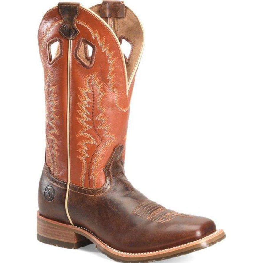 Men'S Double H | Double H Men'S Casino 12" Square Toe Western Work Boot Dh7020 Brown