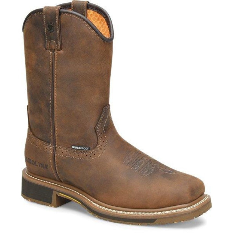 Men'S Carolina | Carolina Men'S Anchor 10" Square Toe Wp Roper Work Boot - Ca8036 Brown