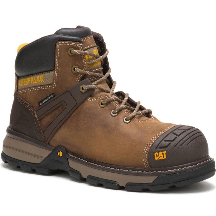 Men'S CAT | Cat Men'S Superlite Wp Carbon Ct Work Boot - Dark Biege - P91218 Brown