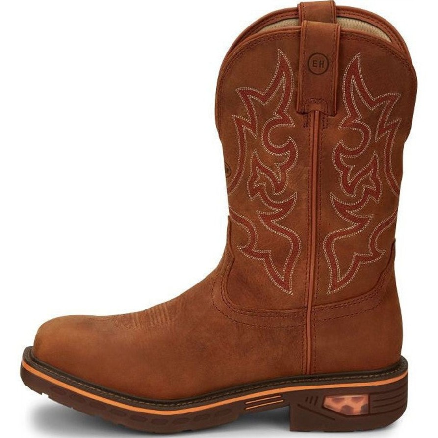 Men'S Justin | Justin Men'S Resistor 11" Nano Comp Toe Western Work Boot Cr4016 Brown