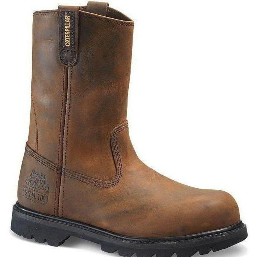 Men'S CAT | Cat Men'S Revolver Steel Toe Pull On Work Boot P89516 Brown