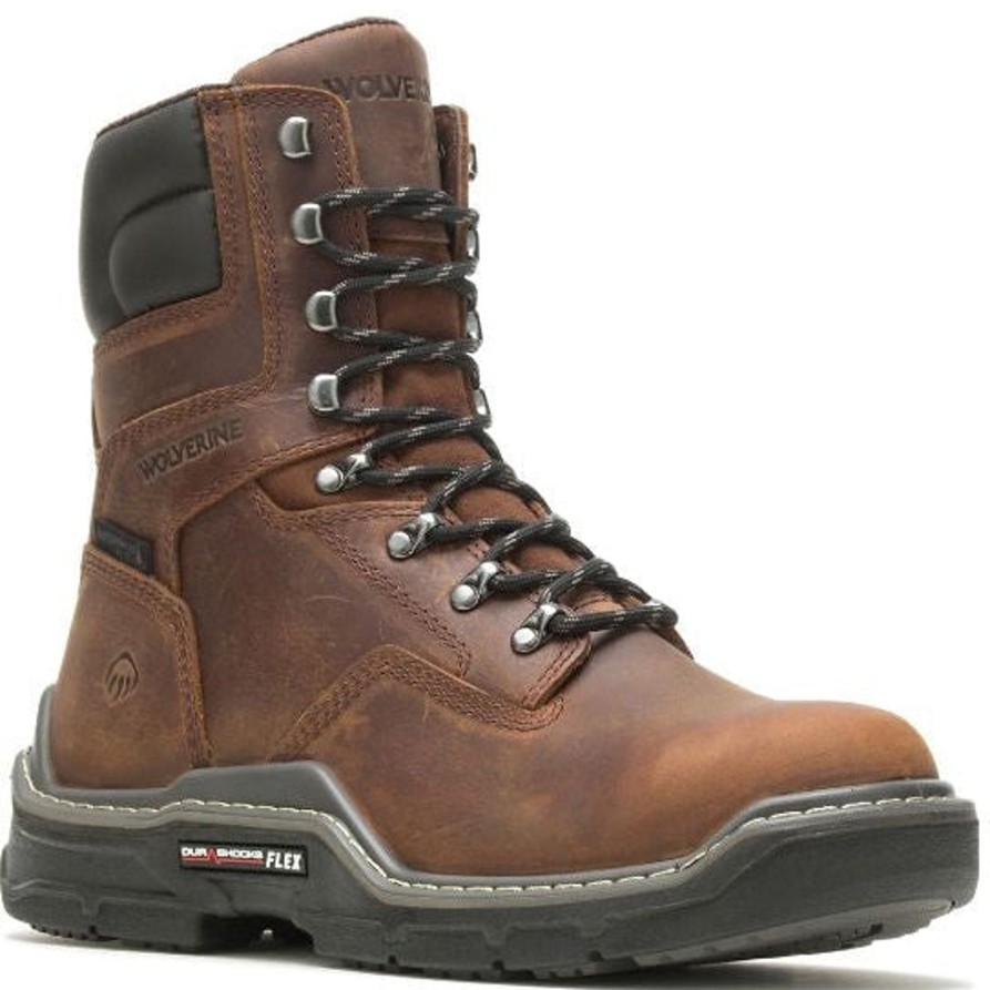 Men'S Wolverine | Wolverine Men'S Raider Durashocks? 8" Wp Work Boot W211162 Peanut