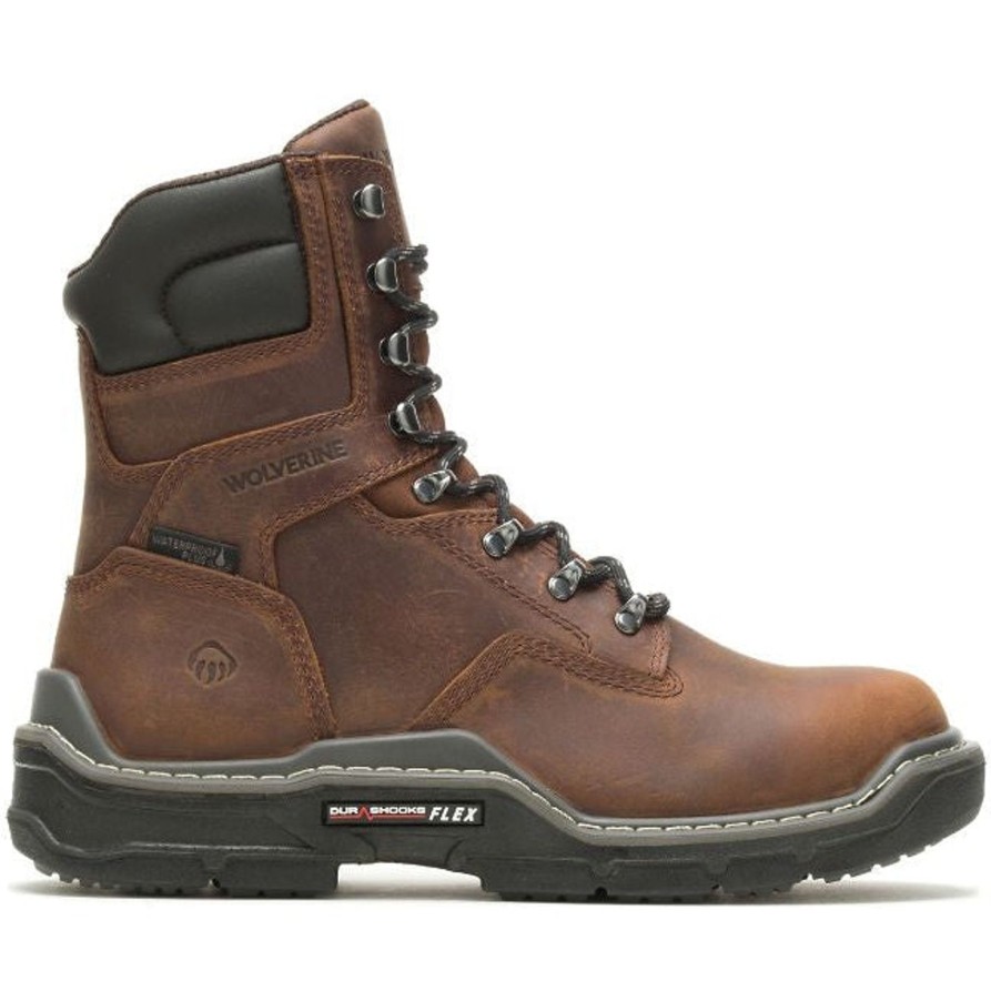 Men'S Wolverine | Wolverine Men'S Raider Durashocks? 8" Wp Work Boot W211162 Peanut