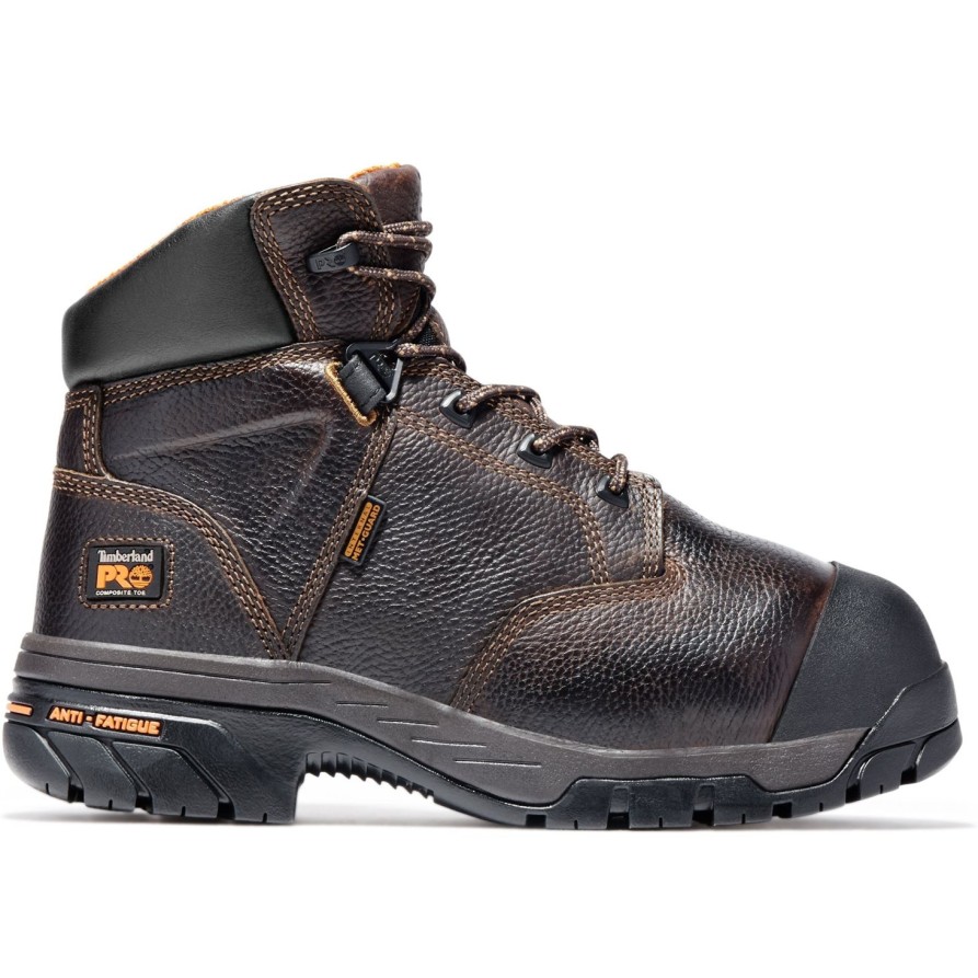 Men'S Timberland Pro | Timberland Pro Men'S Helix 6" Metguard Comp Toe Work Boot Tb089697214 Brown Full Grain