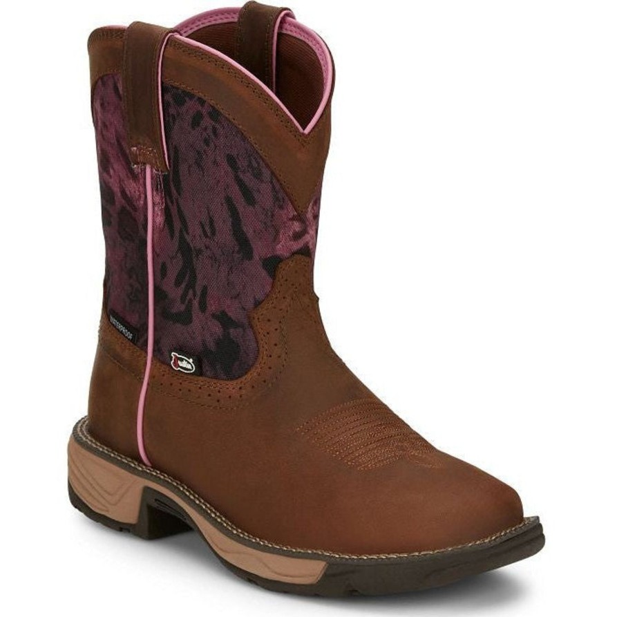 Women'S Justin | Justin Women'S Rush 8" Waterproof Western Work Boot Se4358 Brown