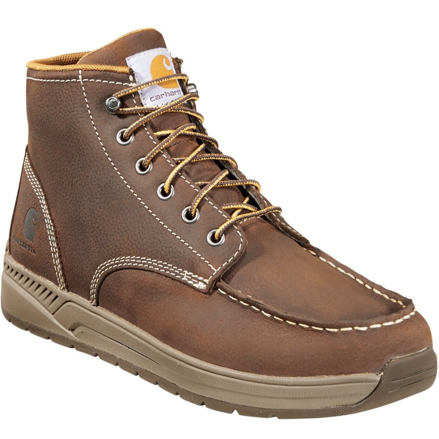 Men'S Carhartt | Carhartt Men'S 4" Lightweight Soft Toe Wedge Work Boot Cmx4023 Brown