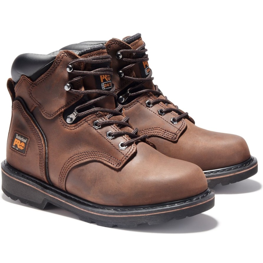 Men'S Timberland Pro | Timberland Pro Men'S Pit Boss 6" Soft Toe Work Boots Tb033046214 Brown