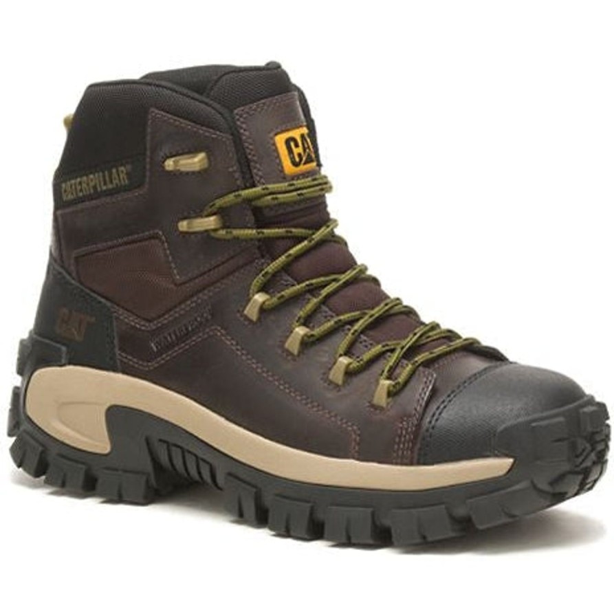 Men'S CAT | Cat Men'S Invader Comp Toe Waterproof Hiker Work Boot -Coffee- P91541 Brown