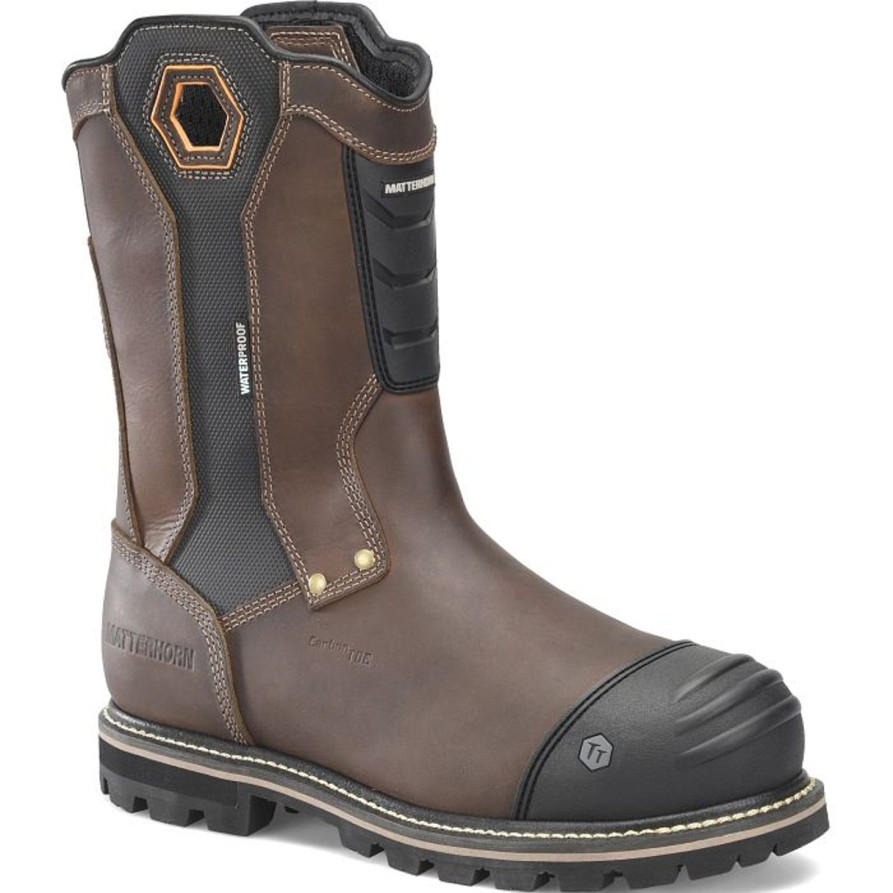 Men'S Matterhorn | Matterhorn Men'S Ibeam 10" Wp Comp Toe Metguard Work Boot Mt2540 Brown