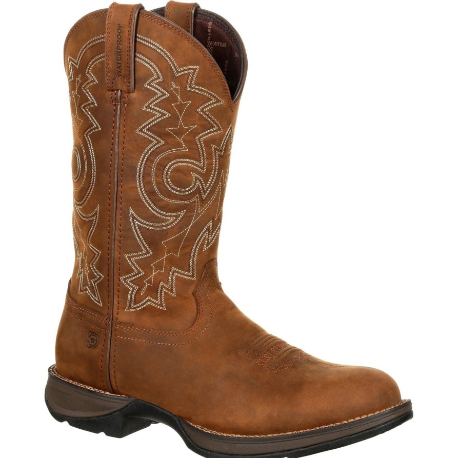 Men'S Durango | Durango Men'S Rebel 12" Round Toe Wp Western Boot Ddb0163 Brown