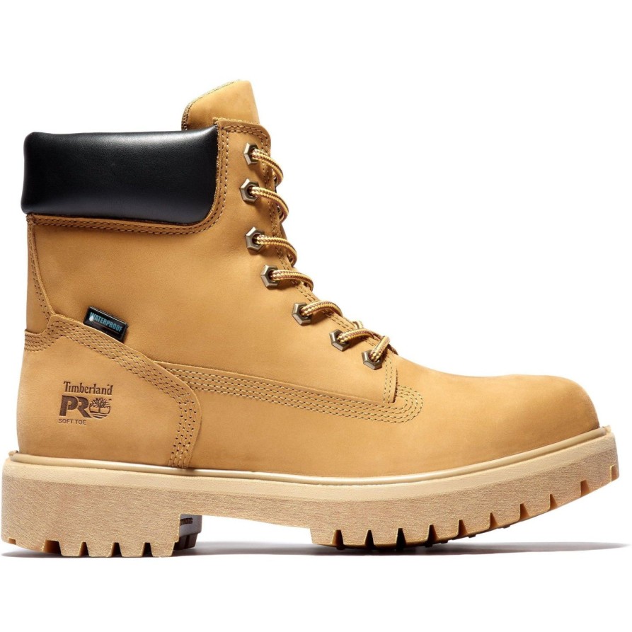 Men'S Timberland Pro | Timberland Pro Men'S Direct Attach 6" Wp Ins Work Boot Tb065030713 Wheat Nubuck