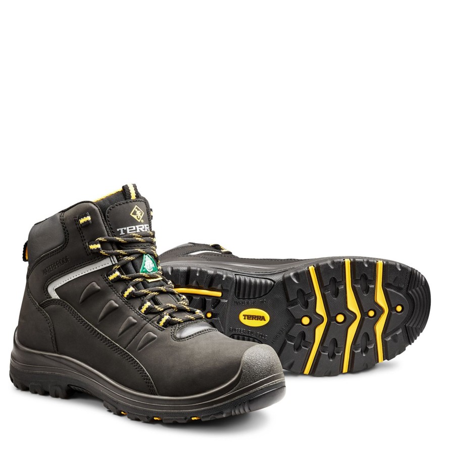 Men'S Overlook Boots | Men'S Terra Findlay 6" Waterproof Composite Toe Safety Work Boot - Tr305205 Black