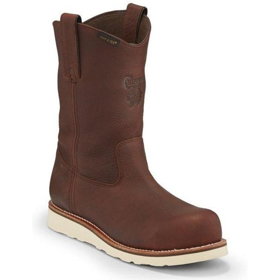 Men'S Chippewa | Chippewa Men'S Edge Walker 11" Comp Toe Wp Pull-On Wedge Work Boot - 25336 Brown