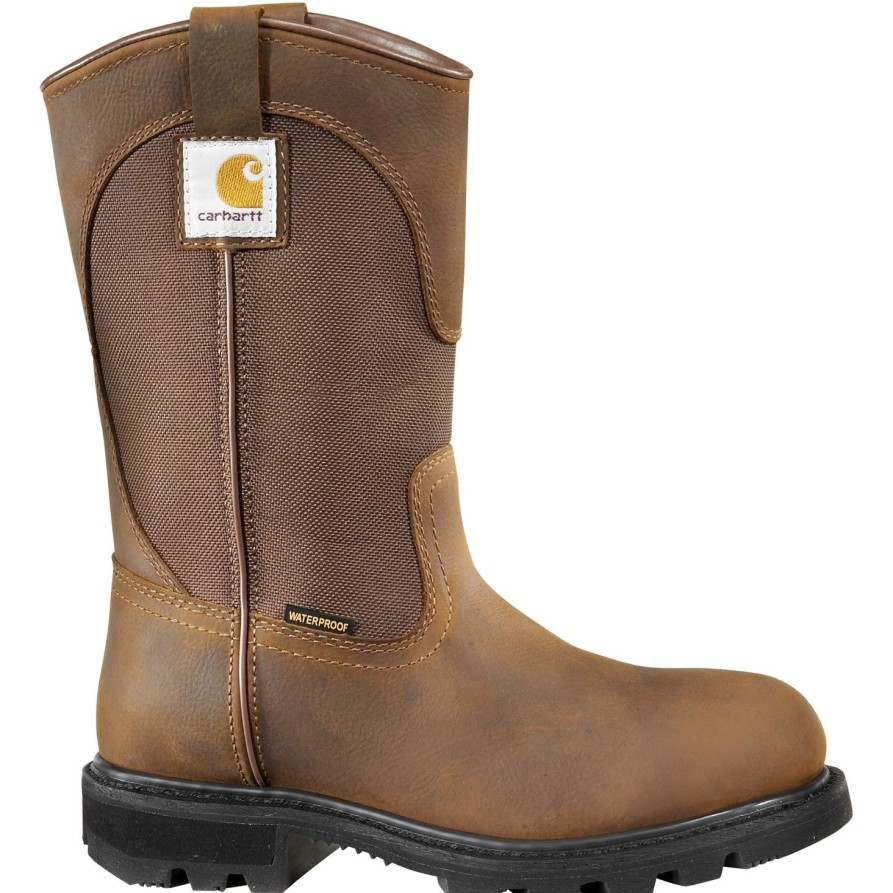 Women'S Carhartt | Carhartt Women'S 10" Steel Toe Wp Wellington Work Boot Cwp1250 Brown