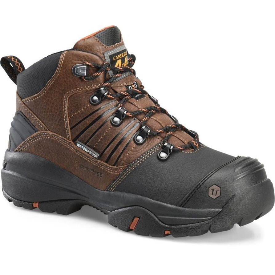 Men'S Carolina | Carolina Men'S Miner 6" Carbon Comp Toe Metguard Wp Work Shoe Ca5587 Brown