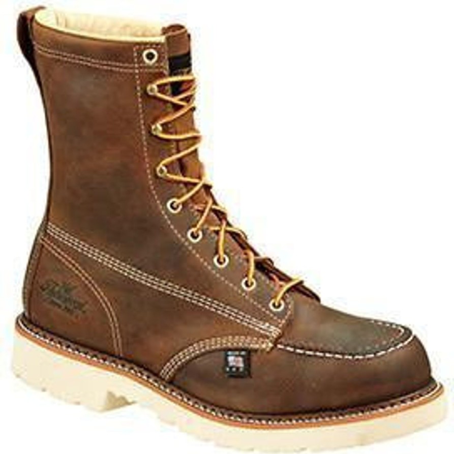 Men'S Thorogood | Thorogood Men'S Usa Made Amer. Heritage 8" Stl Toe Work Boot 804-4378 Brown