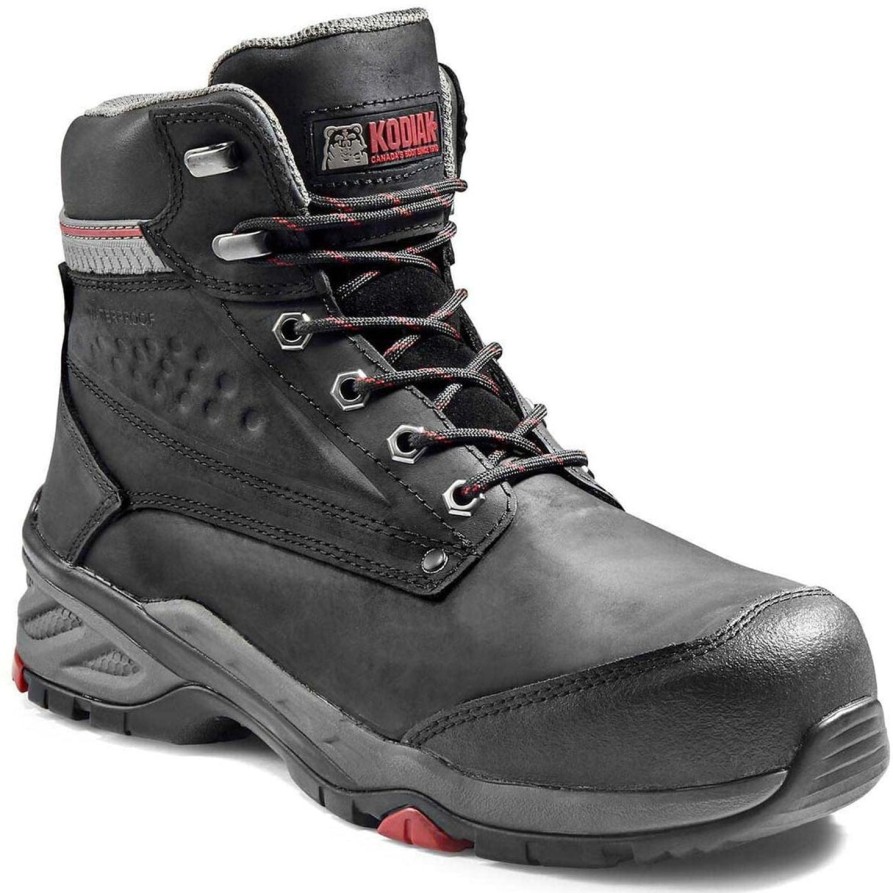 Men'S Kodiak | Kodiak Men'S Crusade 6" Comp Toe Wp Hiker Safety Work Boot K4Nkbk Black