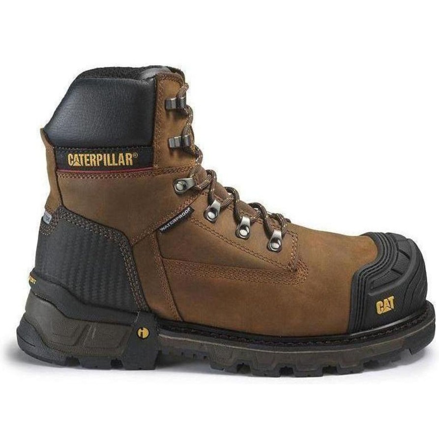 Men'S CAT | Cat Men'S Exavator 6" Xl Comp Toe Wp Work Boot P90991 Brown