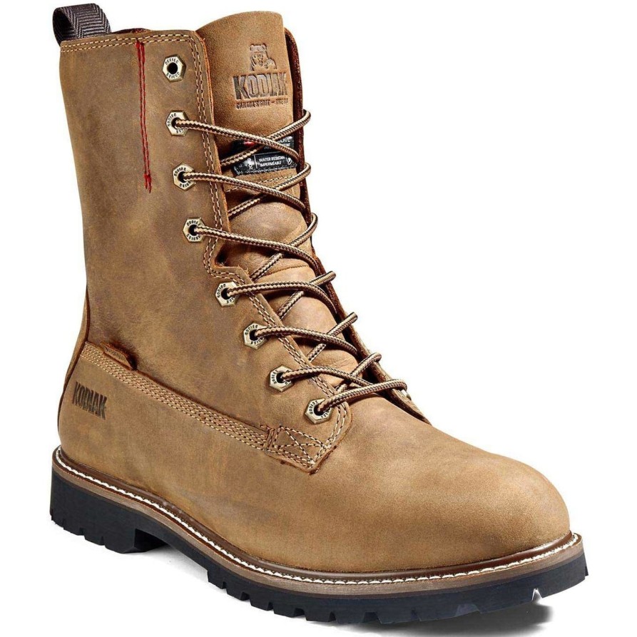 Men'S Kodiak | Kodiak Men'S Mckinney 8" Wp 200G Slip Resist Work Boot 4Tdrbn Brown