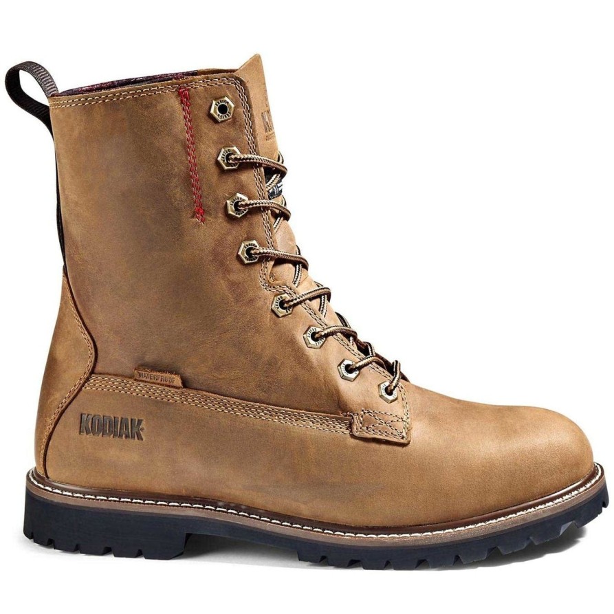 Men'S Kodiak | Kodiak Men'S Mckinney 8" Wp 200G Slip Resist Work Boot 4Tdrbn Brown