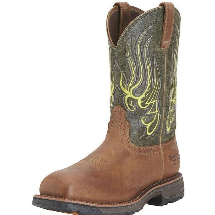 Men'S Ariat | Ariat Men'S Workhog Mesteno 11" Comp Toe Wp Western Work Boot- Rust - 10015400 Brown