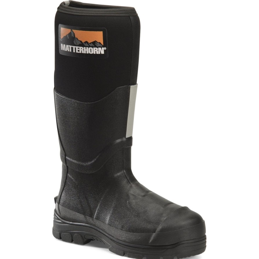 Men'S Matterhorn | Matterhorn Men'S Mud Jumper 16" Steel Toe Wp Metguard Rubber Work Boot- Mt202 Black