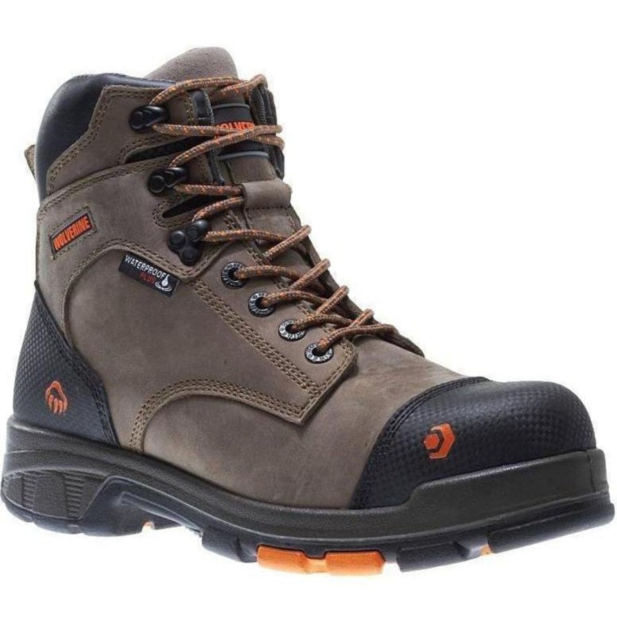 Men'S Wolverine | Wolverine Men'S Blade Lx Safety Toe Wp Work Boot W10653 Brown