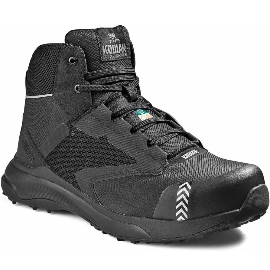 Men'S Kodiak | Kodiak Men'S Quicktrail Mid Ct Athletic Safety Work Shoe 4Thqbk Black