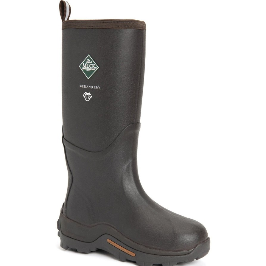 Men'S Muck | Muck Men'S Wetland Pro Snake Wp Outdoor Rubber Work Boot Wetp-900 Brown