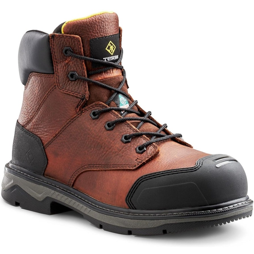 Men'S Terra | Terra Men'S Patton 6" At Waterproof Safety Work Boot 4Ns6Bn Brown