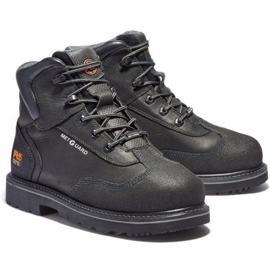 Men'S Timberland Pro | Timberland Pro Men'S 6" Steel Toe Intl Metguard Work Boot Tb085516214 Black