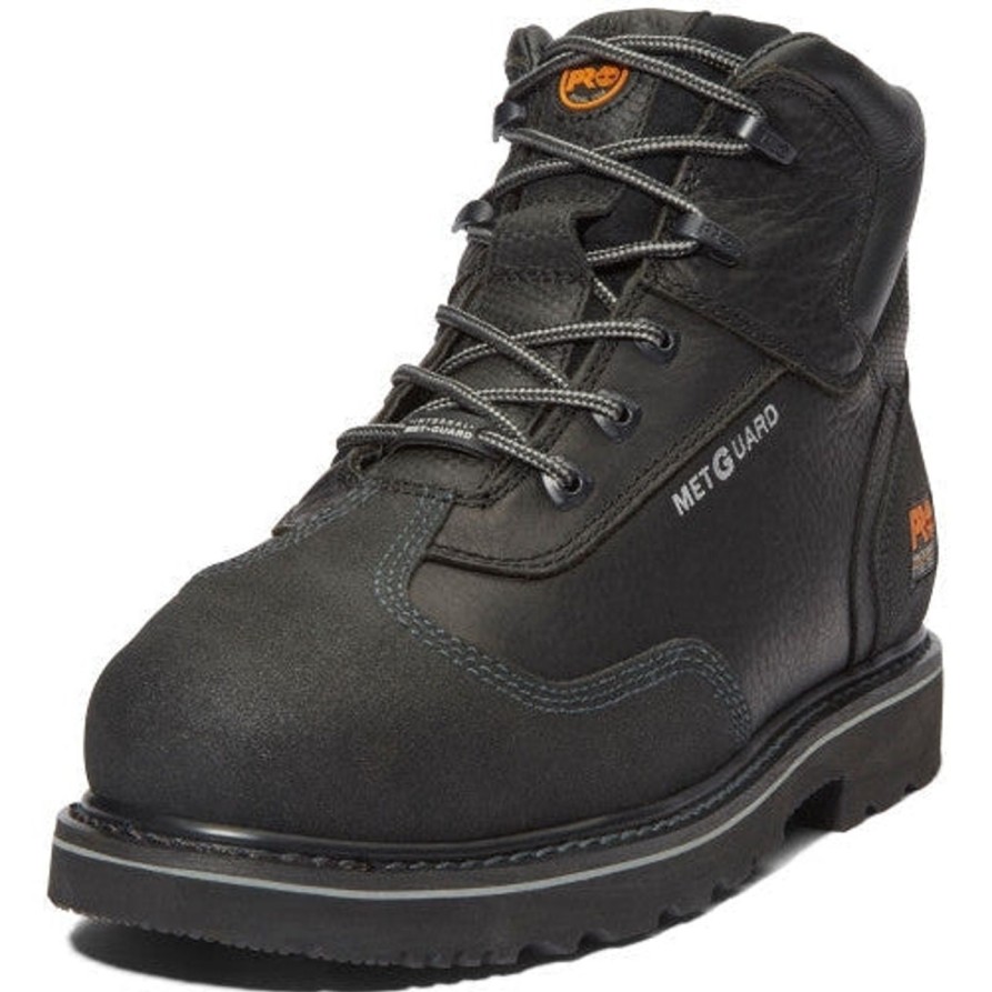 Men'S Timberland Pro | Timberland Pro Men'S 6" Steel Toe Intl Metguard Work Boot Tb085516214 Black