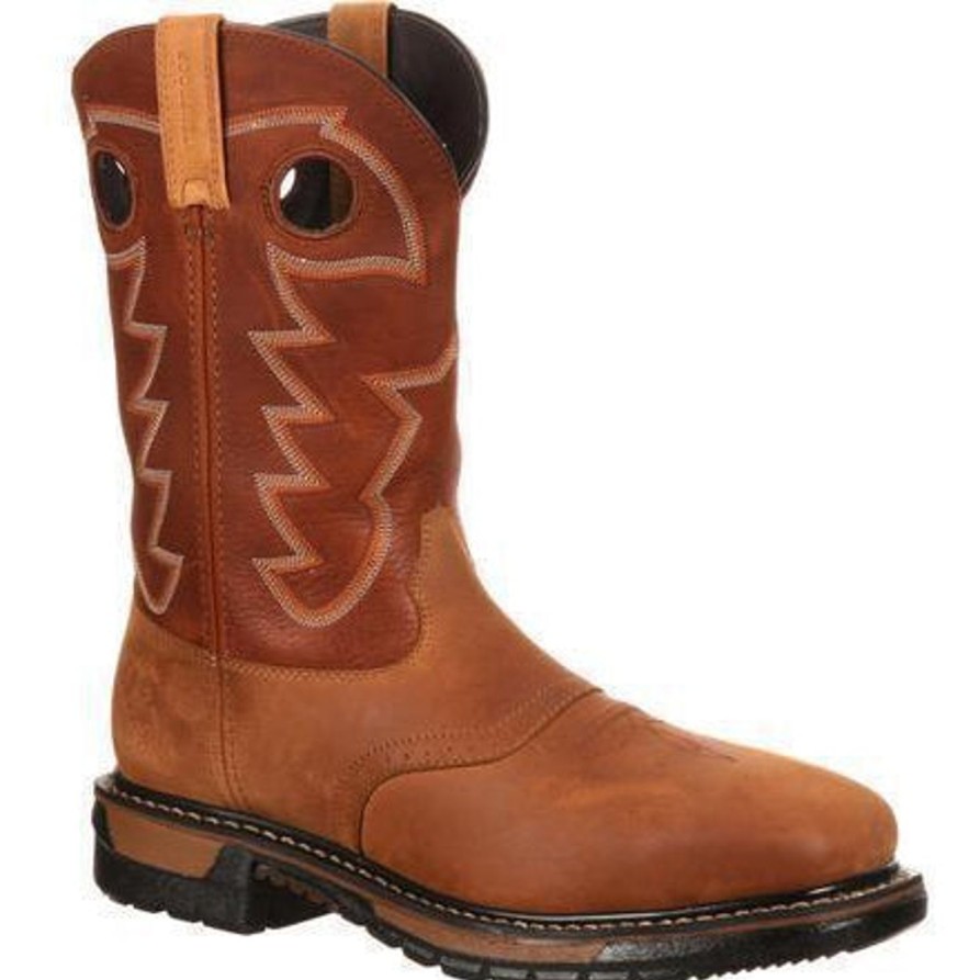 Men'S Rocky | Rocky Men'S Original Ride Steel Toe Wp Western Boot Rkyw041 Brown