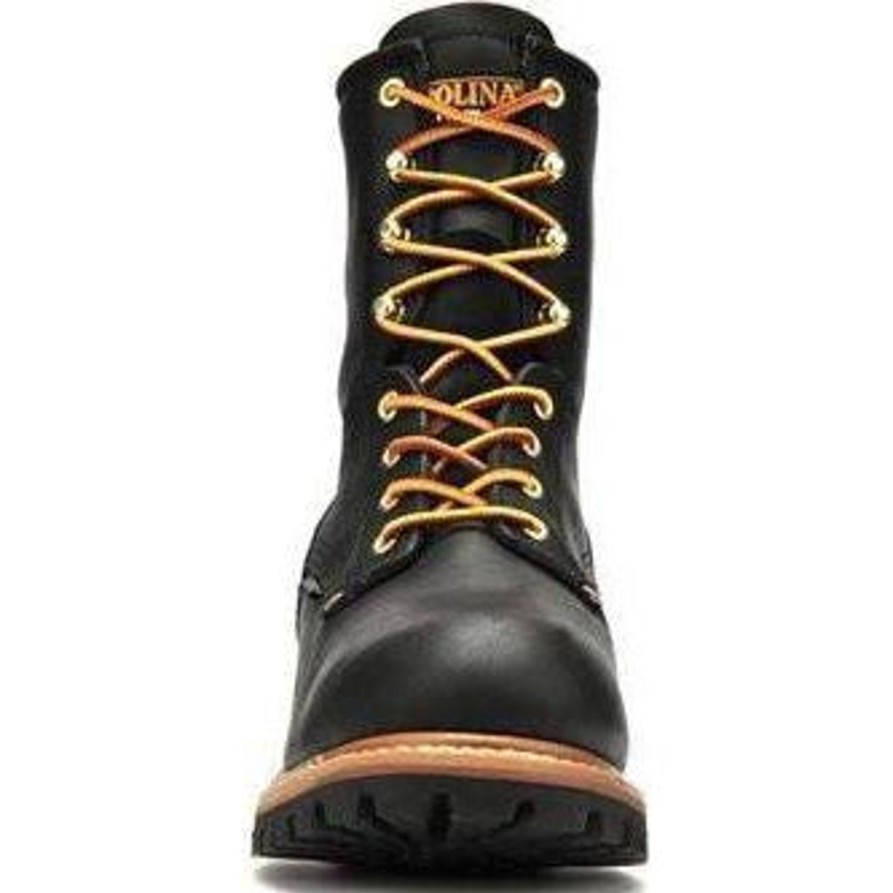 Men'S Carolina | Carolina Men'S Elm 8" Stl Toe Wp Ins Logger Work Boot Ca5823 Black