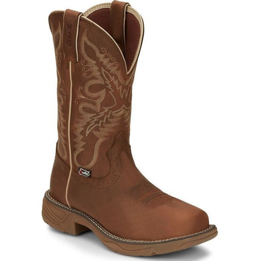 Women'S Justin | Justin Women'S Rush 11" Waterproof Western Work Boot Se4353 Tan