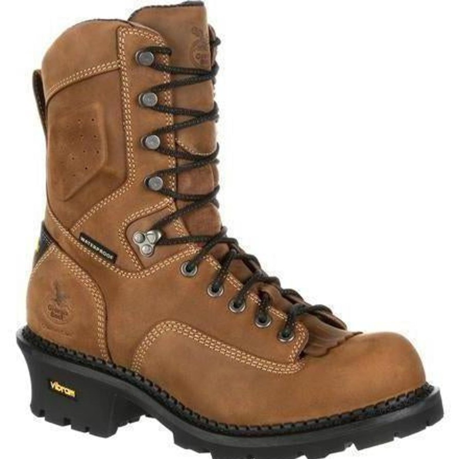 Men'S Georgia | Georgia Men'S Comfort Core 9" Comp Toe Logger Work Boot Gb00097 Brown