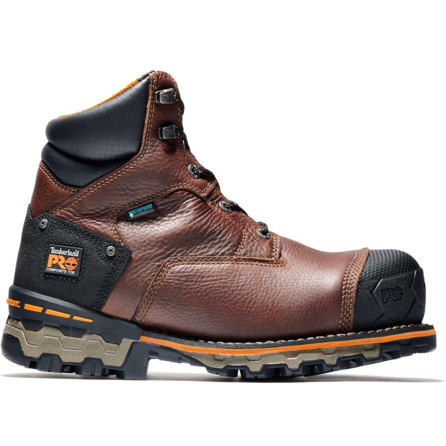 Men'S Timberland Pro | Timberland Pro Men'S Boondock 6" Comp Toe Wp Ins Work Boot Tb092641214 Brown Oiled / Distressed