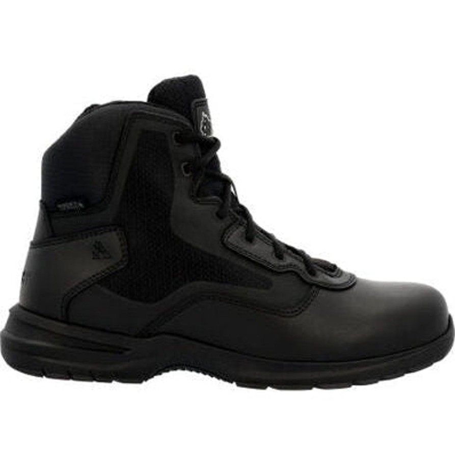 Men'S Rocky | Rocky Men'S Cadet 6" Side Zip Public Service Duty Boot Rkd0104 Black