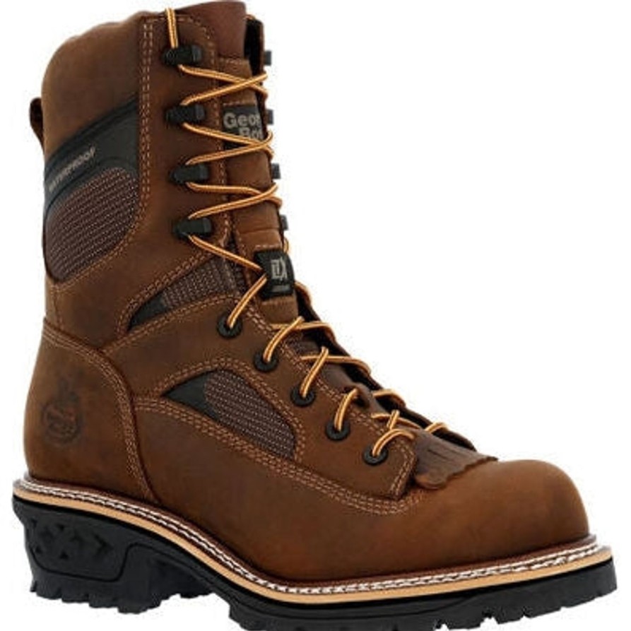 Men'S Georgia | Georgia Men'S Ltx Logger 9" Soft Toe Wp Work Boot -Horse- Gb00616 Brown