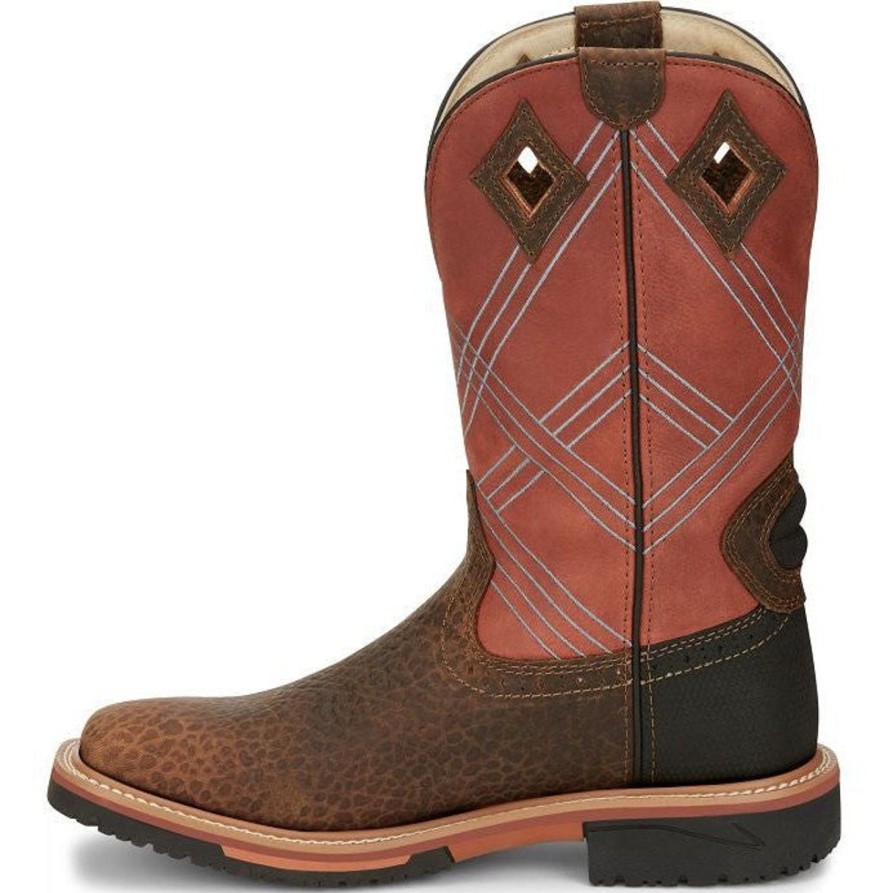 Men'S Justin | Justin Men'S Dalhart 12" Waterproof Western Work Boot Se4216 Brown