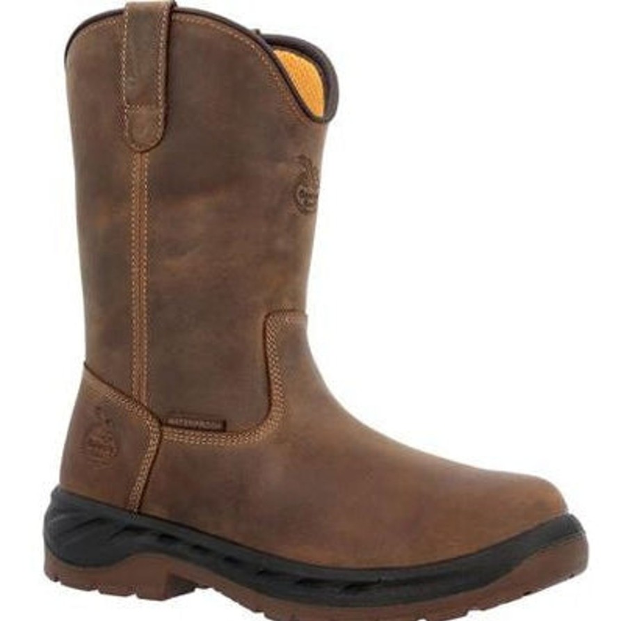 Men'S Georgia | Georgia Men'S Boot Ot 10" Waterproof Pull On Work Boot Gb00523 Brown