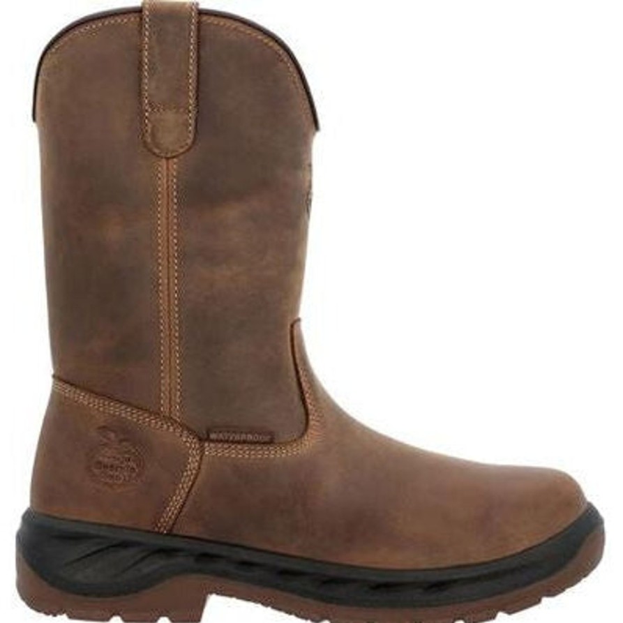 Men'S Georgia | Georgia Men'S Boot Ot 10" Waterproof Pull On Work Boot Gb00523 Brown