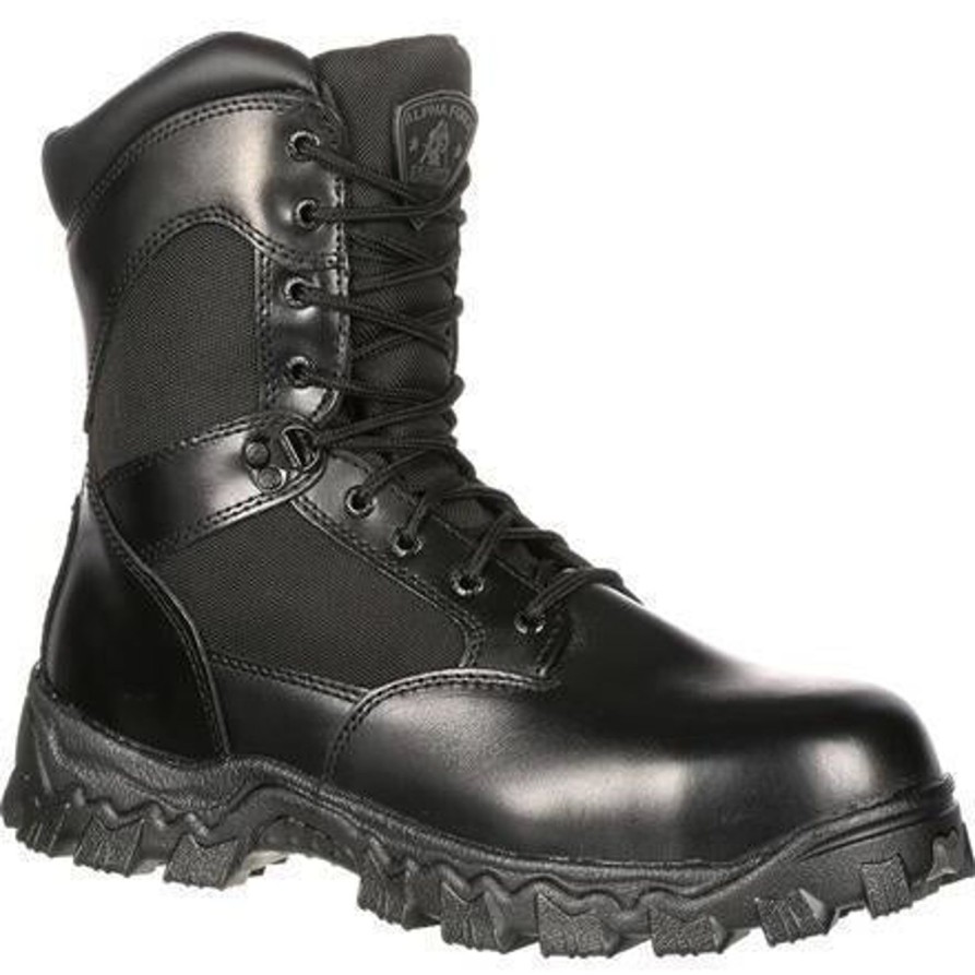 Men'S Rocky | Rocky Men'S Alphaforce 8" Zipper Wp Duty Boot Fq0002173 Black