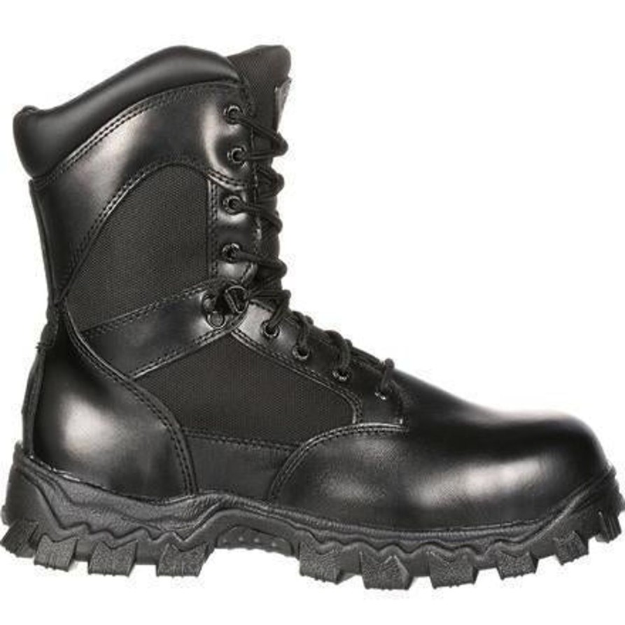 Men'S Rocky | Rocky Men'S Alphaforce 8" Zipper Wp Duty Boot Fq0002173 Black